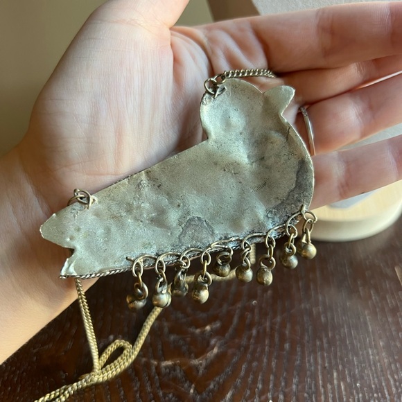 Vintage Brass Agate Duck Pendant - Picture 5 of 5